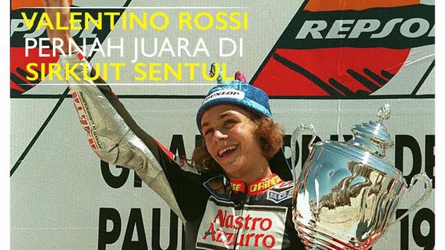 Video kemenangan Valentino Rossi di Sirkuit Sentul, Bogor, saat masih berlomba di ajang MotoGP 125cc.