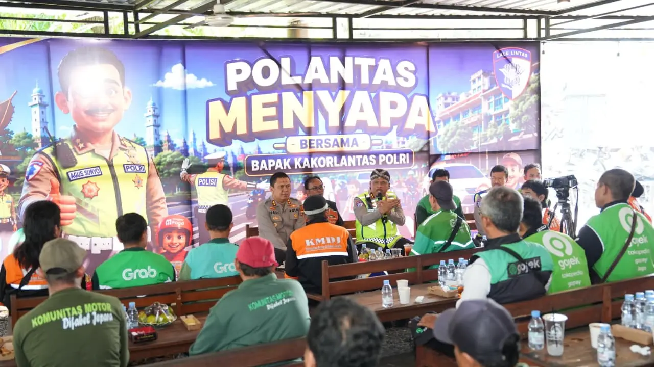 Kepala Korps Lalu Lintas (Kakorlantas) Polri Irjen Pol. Agus Suryonugroho menghadiri agenda Polantas Menyapa di Kopinan 24 Kabupaten Jepara, Jawa Tengah, Sabtu (30/5/2026) (Istimewa)