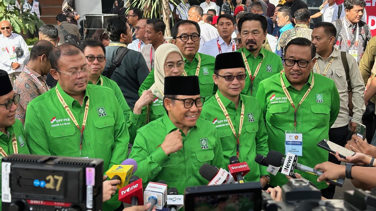 Ketua Umum PKB Muhaimin Iskandar atau Cak Imin di HUT ke-17 Gerindra. (Nanda Perdana).