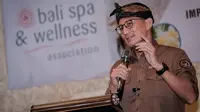 Menparekraf Sandiaga Uno dalam Seminar Nasional Spa dengan tema Implementasi UU Nomor 1 Tahun 2022 dan Dampak Bagi Pelaku Usaha Spa di Royal Pita Maha, Ubud, Bali, Rabu (31/1/2024). (dok. Biro Komunikasi Publik Kemenparekraf)