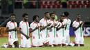 Burkina Faso sukses menyingkirkan Gabon dari babak 16 besar Piala Afrika 2021. Burkina Faso menang lewat drama adu penalti dengan skor akhir 7-6.(AP/Sunday Alamba)