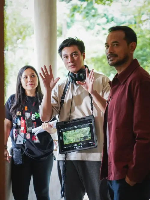 Baim Wong di lokasi syuting film Sukma