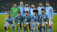 Skuad Man City berfoto jelang laga melawan Young Boys di&nbsp;Etihad Stadium, Inggris,&nbsp;pada matchday 4 Liga Champions 2023/2024, Rabu (8/11/2023) dini hari WIB.&nbsp;(AP Photo/Dave Thompson)