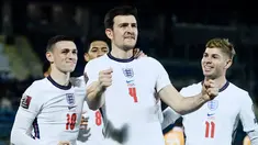 Tim nasional Inggris menempati posisi teratas dengan skuad harga tertinggi di Piala Dunia 2022 Qatar. Harga total The Three Lions saat ini mencapai 1 miliar euro atau setara dengan Rp15,6 triliun. (AFP/ Filippo Monteforte)
