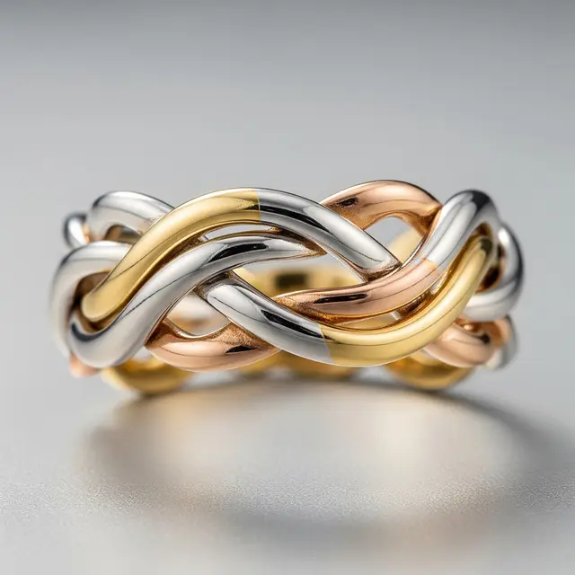 Model Cincin Emas Tiga Warna