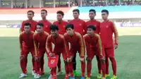 Timnas Indonesia U-19 melawan Iran di Stadion Mandala Krida, Yogyakarta, Rabu (11/9/2019). (Bola.com/Vincentius Atmaja)