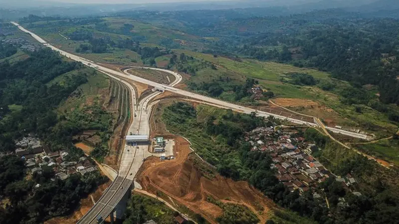 Pembangunan Tol Bocimi Seksi 3 ruas Cibadak-Sukabumi (Liputan6.com/Istinewa).