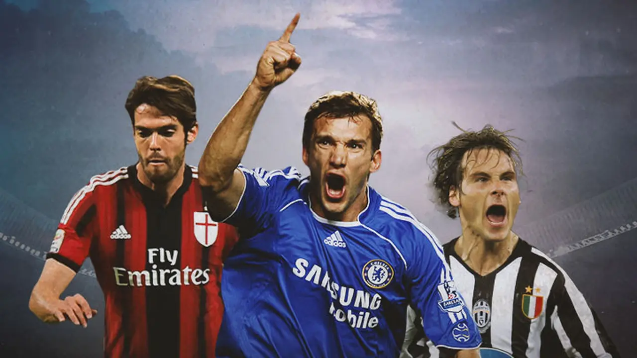 Ilustrasi - Ricardo Kaka, Andriy Shevchenko, Pavel Nedved
