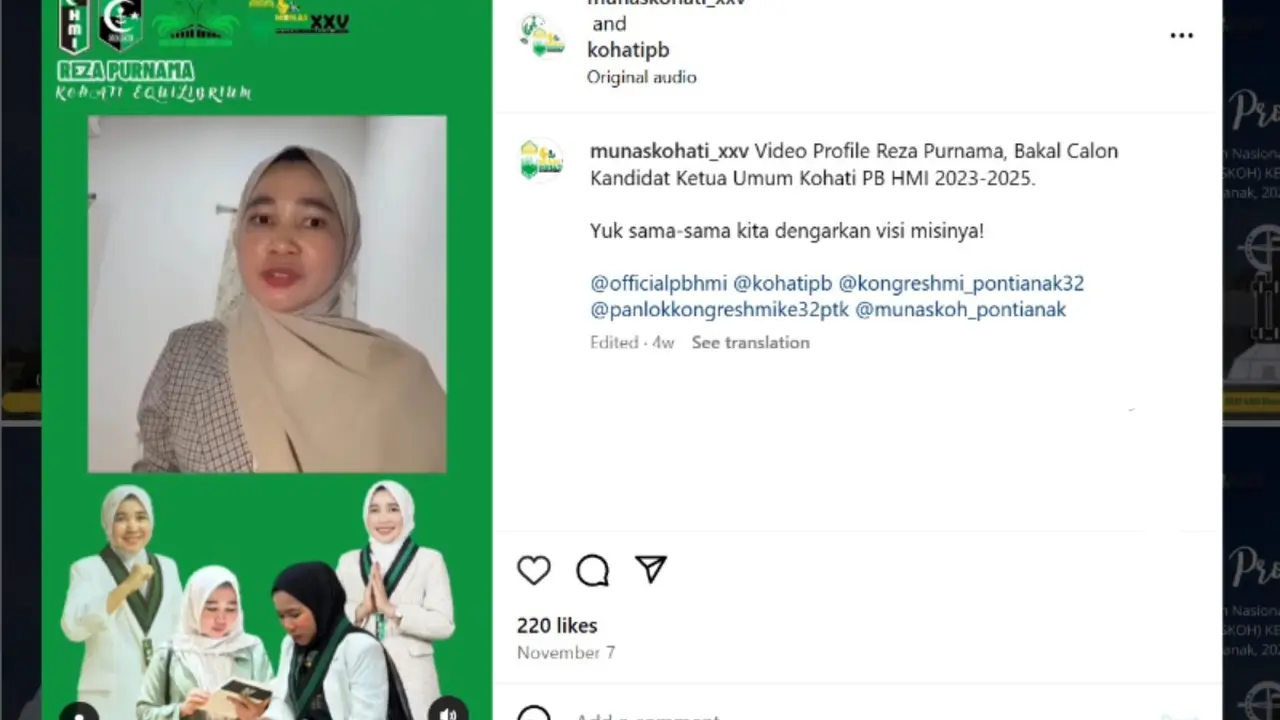 Eks Wabendum Kohati PB 2018-2020 Yohanna Murtika pun menyampaikan selamat atas terpilihnya Reza Purnama sebagai Ketua Kohati PB HMI periode 2023-2025.