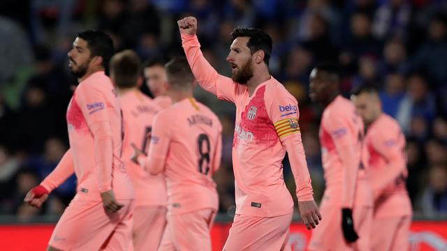 Penyerang Barcelona, Lionel Messi.