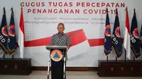 Juru Bicara Pemerintah untuk Covid-19 Achmad Yurianto saat konferensi pers Corona di Graha BNPB, Jakarta, Sabtu (28/3/2020). (Dok Badan Nasional Penanggulangan Bencana/BNPB)