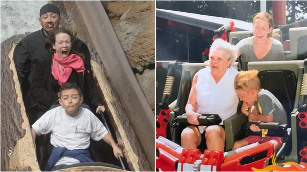 7 Potret Kocak Orang Naik Roller Coaster Ini Bikin Geleng Kepala