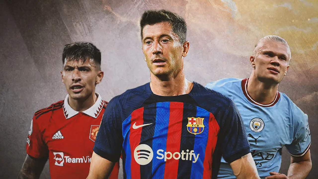 Ilustrasi - Lisandro Martinez, Robert Lewandowski, Erling Haaland