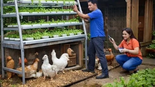kebun ayam dan sayur hidroponik