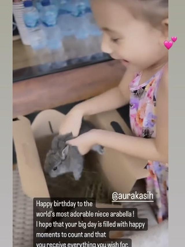7 Potret Aura Kasih Rayakan Ulang Tahun ke-5 Putrinya, Dapat Hadiah Kelinci