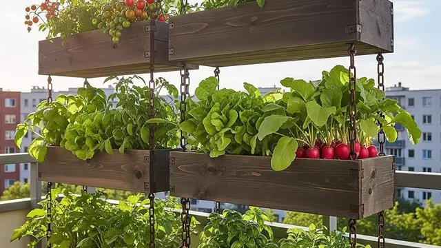 Ide Model Kebun Sayur Mini dengan Planter Box Gantung