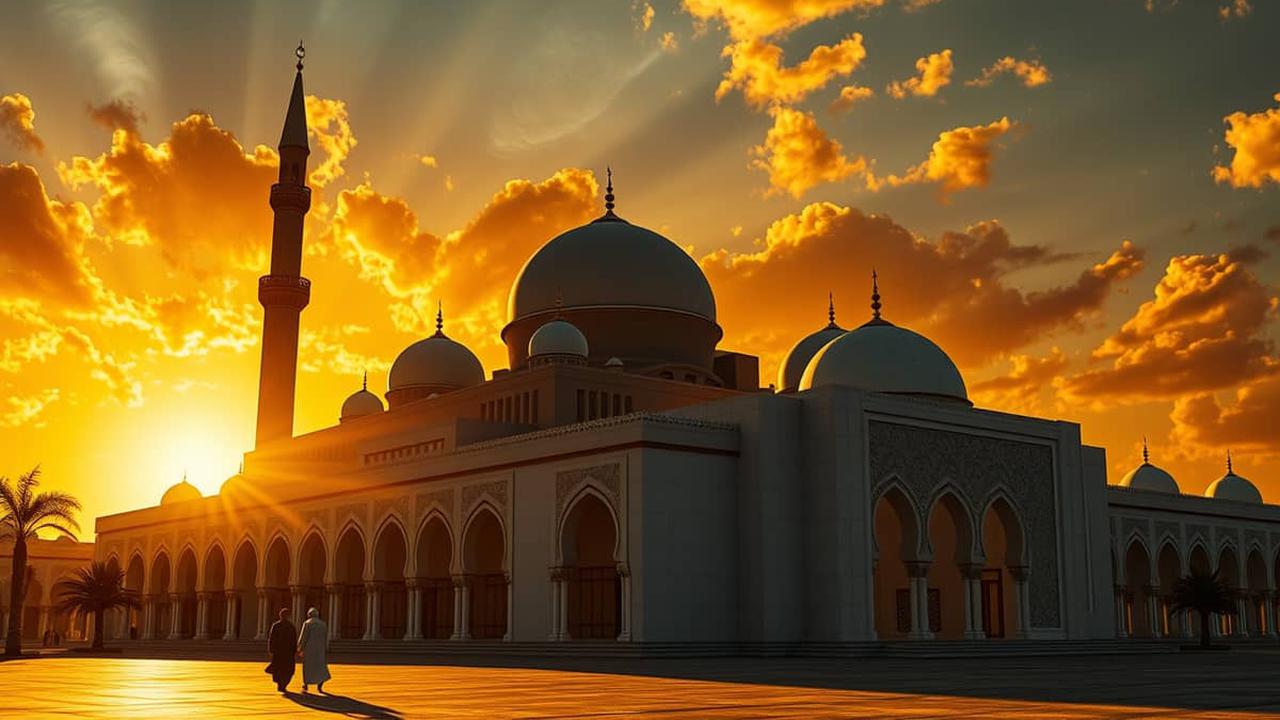 kartu ucapan lebaran gambar masjid