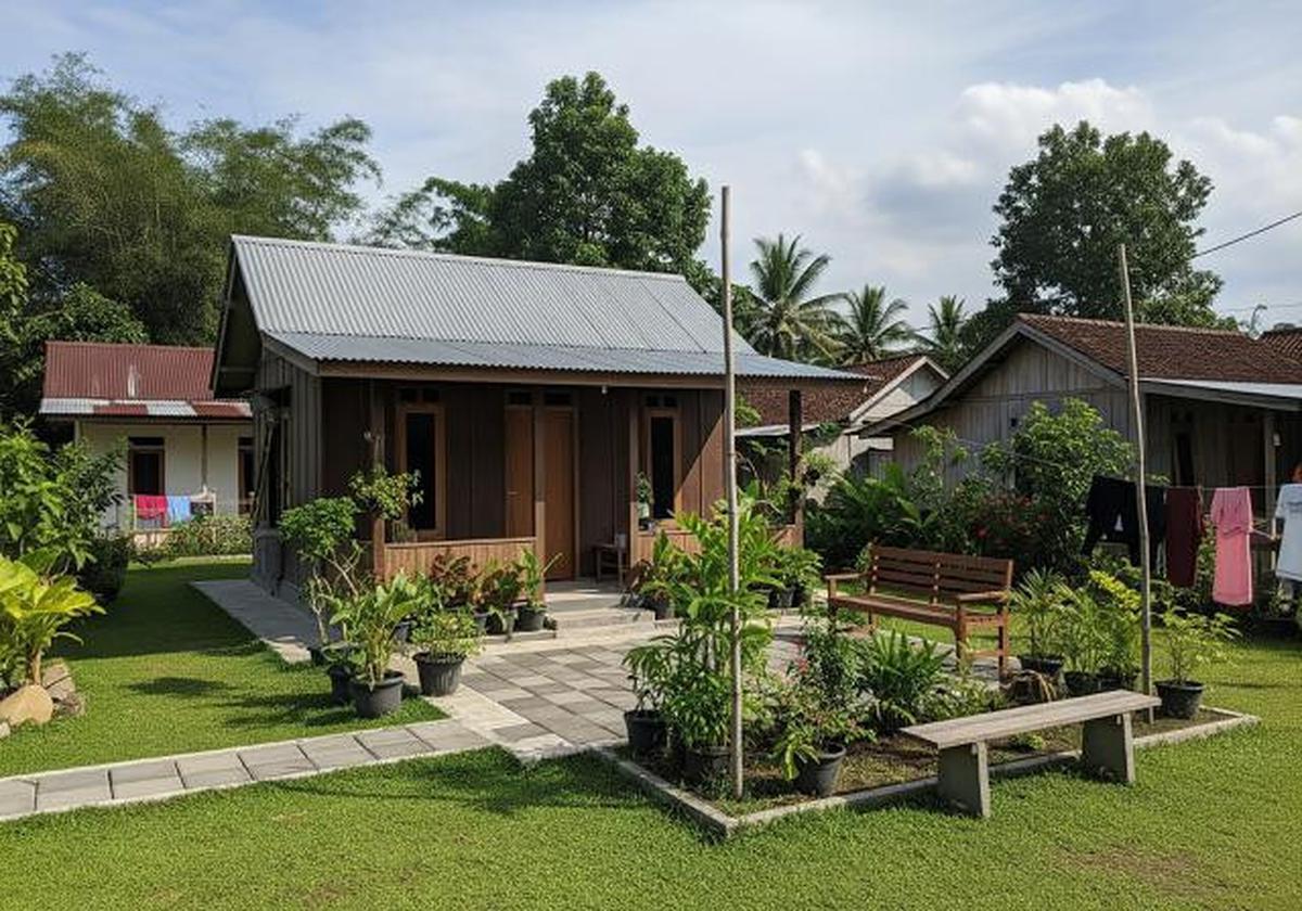 9 Inspirasi Rumah Kampung Modern dengan Halaman Hijau, Adem dan Estetis