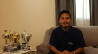 Bola.com saat bertemu Andri Syahputra, pemain berdarah Indonesia yang mentas di Liga Qatar bersama Al Gharafa. (Hendry Wibowo/Bola.com)