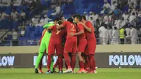 Timnas Indonesia kalah 0-5 dari UEA pada Kualifikasi Piala Dunia 2022 di Stadion Al Maktoum, Kamis (10/10/2019). (PSSI).