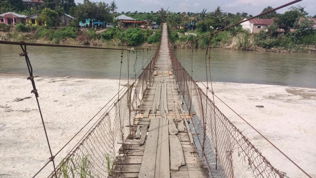 Potret Pembangunan Jembatan Gantung Garuda Jadi Akses Vital Penghubung Deli Serdang–Serdang Bedagai