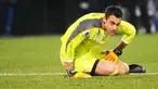 Ekspresi kekecewaan kiper Swiss Diego Benaglio di akhir laga penyisihan Grup H PD 2010 melawan Honduras di Free State Stadium, Bloemfontein, 25 Juni 2010. Skor 0-0. AFP PHOTO / CHRISTOPHE SIMON