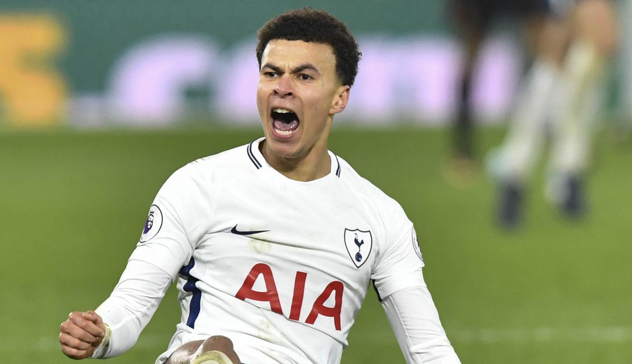 Gelandang Tottenham Hotspur, Dele Alli meski trafik permainan yang menurun namun masih menjadi tumpuan dan ancaman besar bagi skuad Arsene Wenger (AFP/Olly Greenwood)