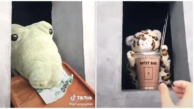 Viral Cara Unik Melayani Pelanggan Pakai Boneka Tangan Ini Bikin Gemas