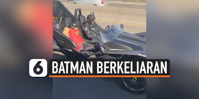 VIDEO: Aksi Batman Berkeliaran di Jalan Raya Jadi Sorotan