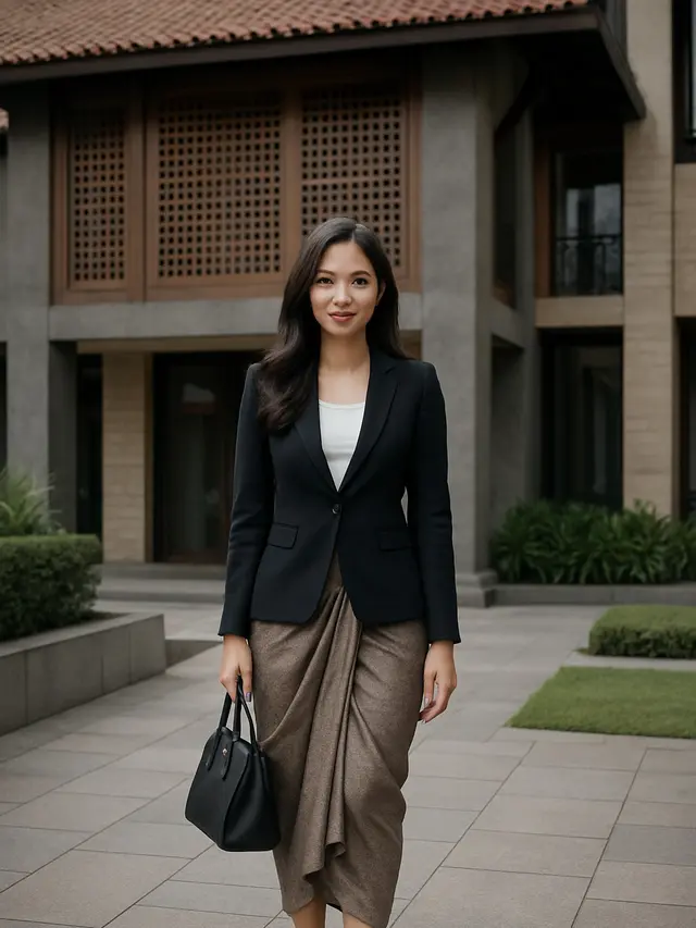 Model Padupadan Rok Lilit dengan Baju