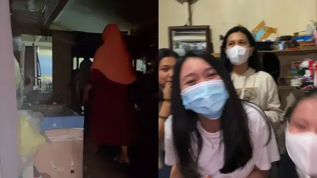 Tengah asyik menyantap hidangan di warung makan, sekumpulan remaja terpaksa disembunyikan di dapur masak.