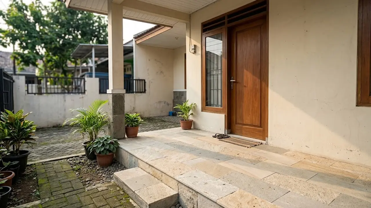 Cara Memadukan Warna Keramik dan Cat Dinding Teras