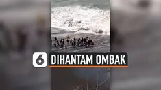 DETIK-DETIK PENGUNJUNG DIHANTAM OMBAK BESAR