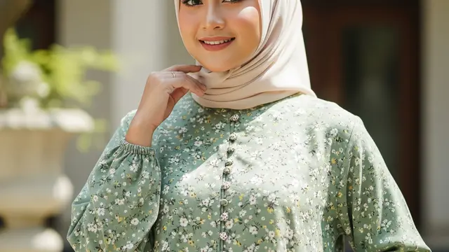 Model Atasan Lebaran 2026 Motif Floral Kecil  Biar Terlihat Fresh (AI)