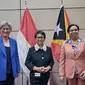 Pertemuan trilateral yang diikuti oleh Menlu Australia Penny Wong, Menlu RI Retno Marsudi dan Menlu Timor Leste Adaljiza Magno di sela Sidang Majelis Umum PBB ke-77 yang diselenggarakan di New York pada (20/9/2022). (Dok: Kemlu RI)
