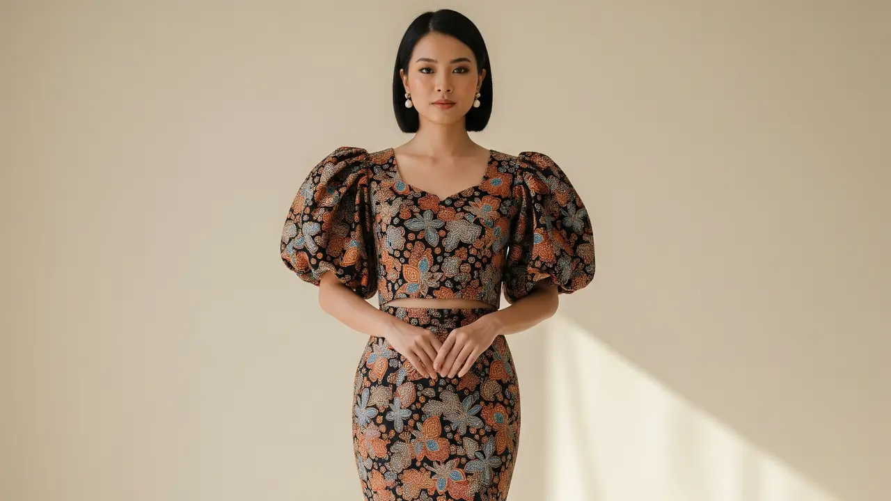 9 Baju Batik Wanita Lengan Puff Glamor, Tren Fashion Memukau