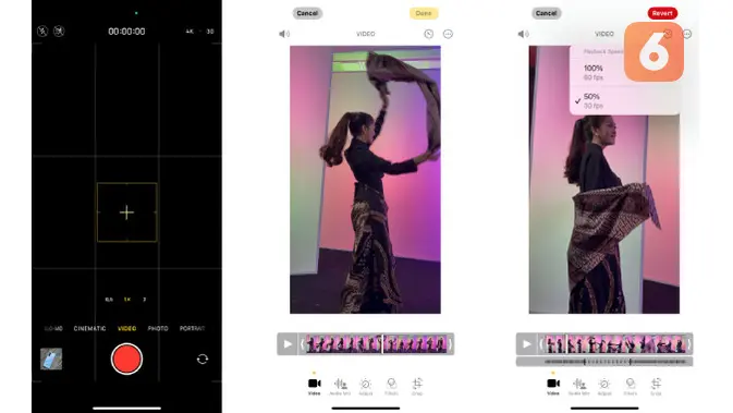 <p>Rekam 4K 60 fps di iPhone 16. (Liputan6.com/ Yuslianson)</p>
