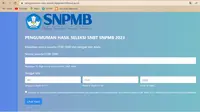 Laman Seleksi Nasional Penerimaan Mahasiswa Baru (SNPMB)