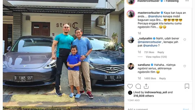 Deddy Corbuzier dan Sandiaga Uno
