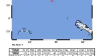 Gempa magnitudo 5 mengguncang wilayah Samudera Hindia Pantai Barat Sumatera, Simeulue, Aceh pada hari ini, Sabtu (25/5/2024) pukul 07.10.12 WIB. (Dok BMKG).