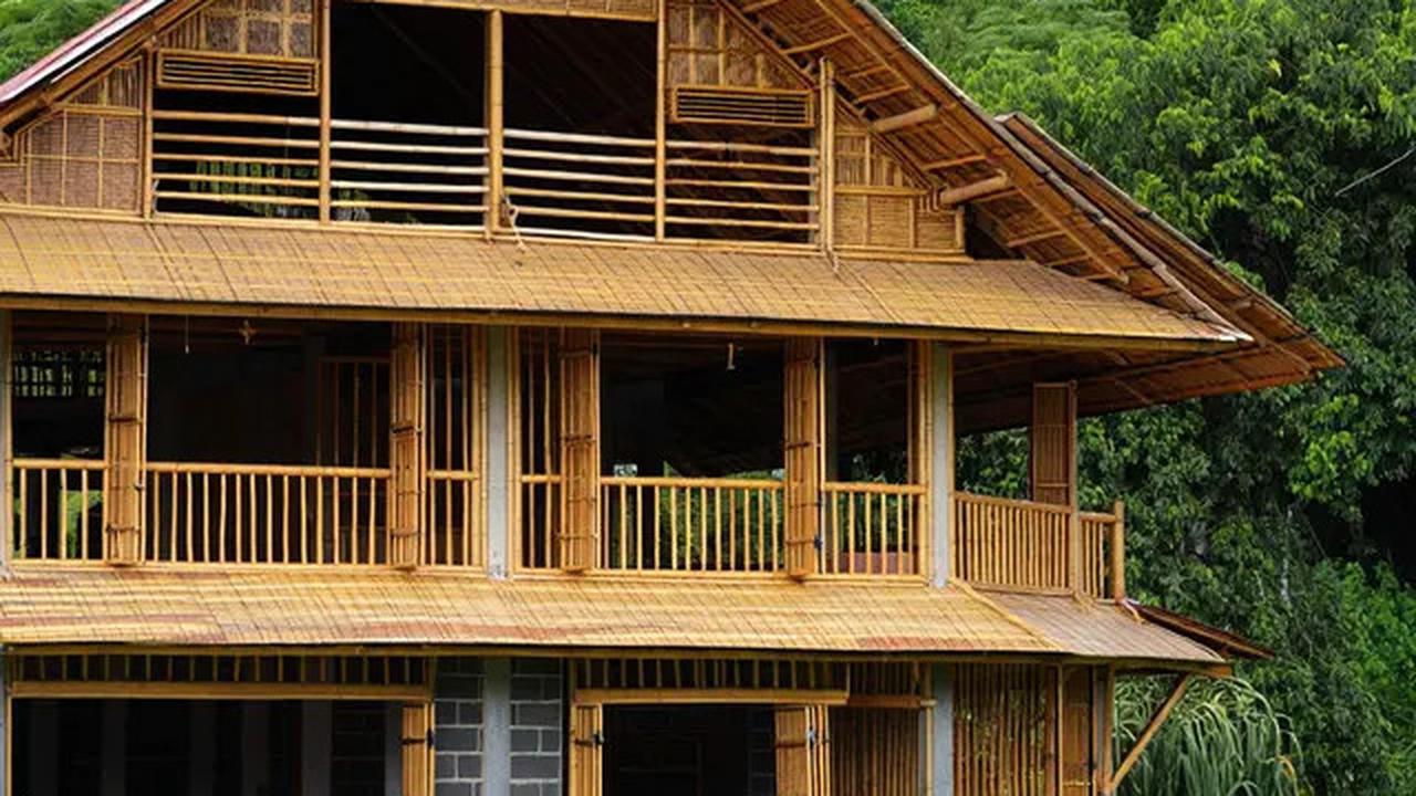 7 Model Rumah Bambu dan Batako Dua Lantai yang Estetik dan Kokoh