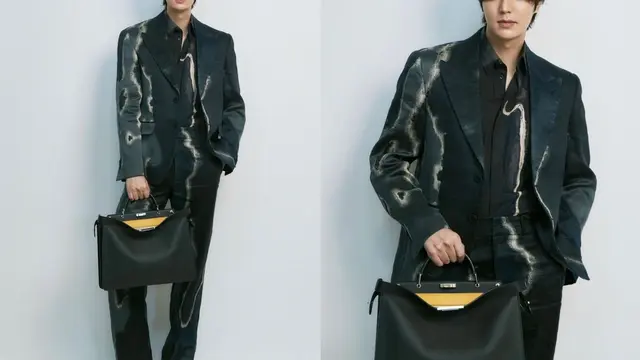 Gaya Lee Min Ho saat pakai jas dengan pattern