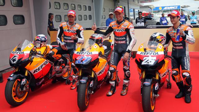 Andrea Dovizioso, Casey Stoner, dan Dani Pedrosa