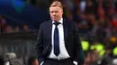 Ronald Koeman dikenal sebagai pencetak gol kemenangan Barcelona di final Piala Eropa melawan Sampdoria di Wembley pada 1992. Ia kembali ke Barca pada 2020 sebagai pelatih. Ia didepak dari Camp Nou usai gagal mendongkrak performa Barcelona. (AFP/Gabriel Bouys)