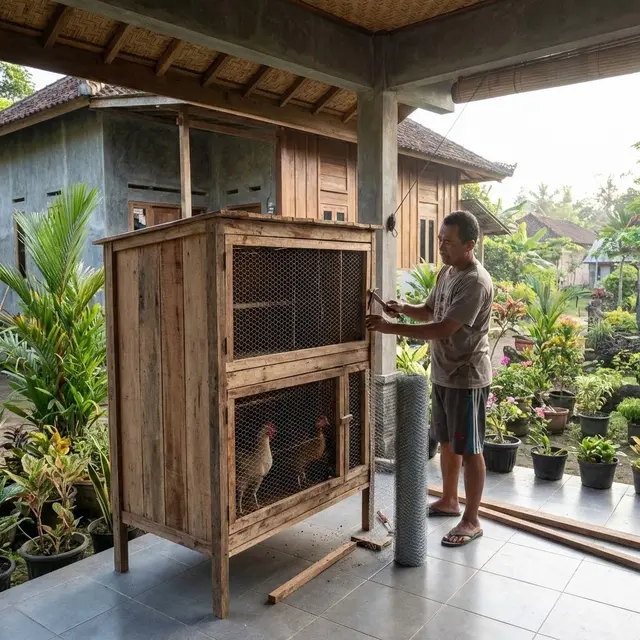 Kandang Kayu Sederhana (Gemini AI)