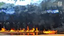 Pasukan Polri penjaga perdamaian PBB saat melakukan simulasi penanganan teror dan unjuk rasa di Gedung Multi Fungsi Polri, Cikeas, Bogor, Jawa Barat, (23/4). (Merdeka.com/Arie Basuki)