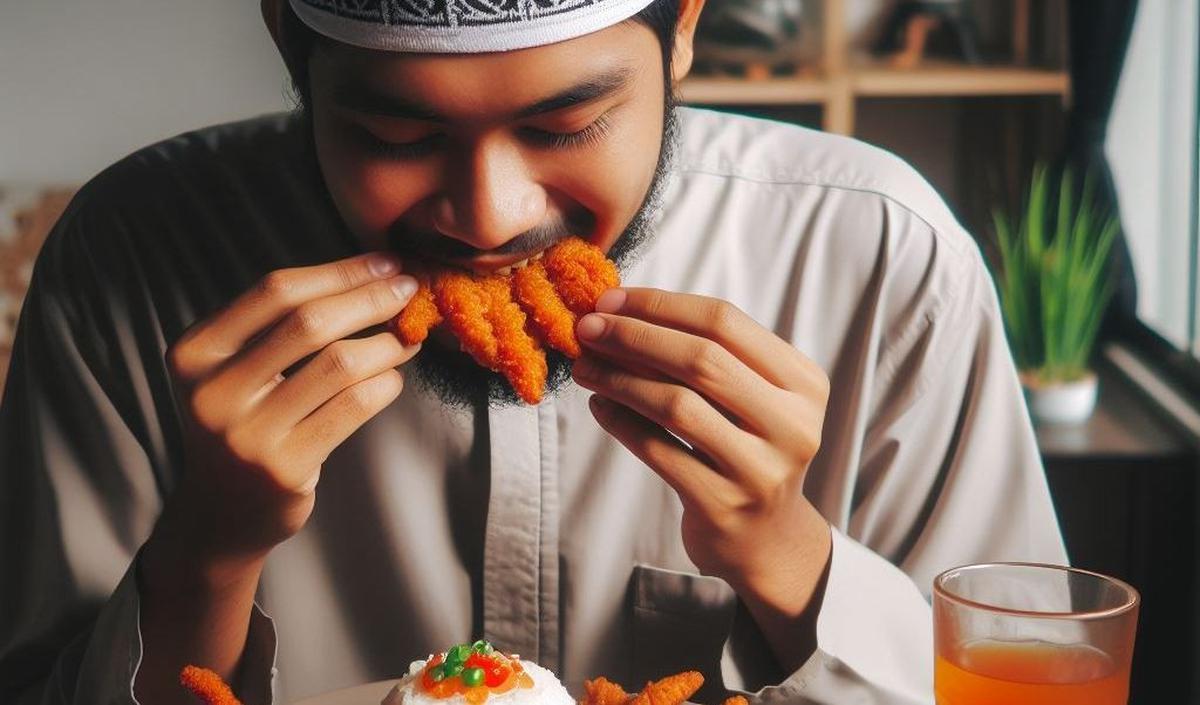 Mengonsumsi Makanan Berlemak dan Berkalori Tinggi saat Berbuka