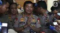 Kapolri Jenderal Polisi Idham Azis usai rapat kerja perdana dengan Komisi III DPR di Kompleks Parlemen, Jakarta, Kamis (30/1/2020). Rapat membahas Rencana Kerja 2020, Tindak lanjut kasus Novel Baswedan, Penanganan Kasus Natuna, Penanganan Kasus Taman Sari dan isu lainnya.(Liputan6.com/Johan Tallo)