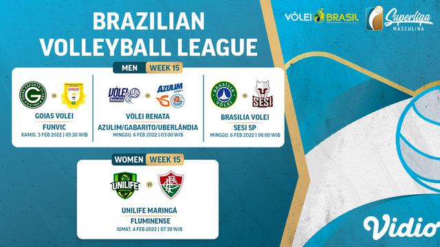 Link Live Streaming Brazilian Volleyball 2021/2022 League Matchweek 15 di Vidio
