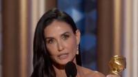 Demi Moore yang dikenal lewat film Ghost dan Striptease akhirnya menang piala Golden Globe Award lewat The Substance. Ia hampir menyerah dalam karier. (Foto: Dok. Twitter @goldenglobes)